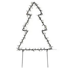 Udendørs juletræ m/lys i metal - H0,75m