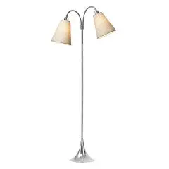 Fodgænger Gulvlampe krom m/sand skærme