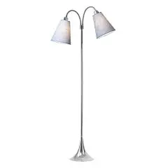 Fodgænger Gulvlampe krom m/blå nistret skærme