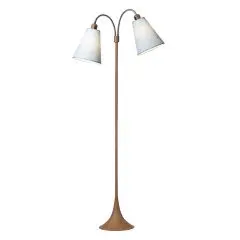 Fodgænger Gulvlampe trælook m/lyseblå skærme