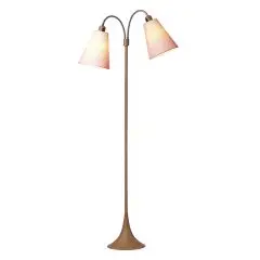 Fodgænger Gulvlampe trælook m/pink skærme