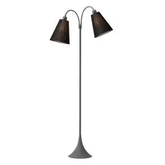 Fodgænger Gulvlampe grå m/sorte skærme