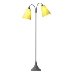 Fodgænger Gulvlampe grå m/gule skærme