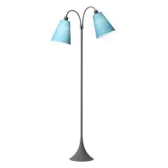 Fodgænger Gulvlampe grå m/turkis skærme