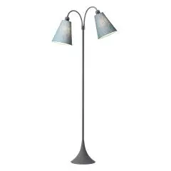Fodgænger Gulvlampe grå m/turkis blå skærme