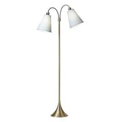 Fodgænger Gulvlampe messing m/lyseblå skærme