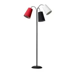 Salsa Trafiklys gulvlampe Sort med rød, sort og hvid skærme