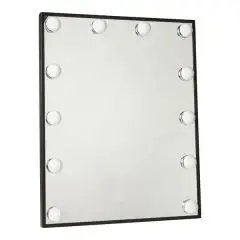 Da'core Makeup spejl med 12 pærer kabel sort