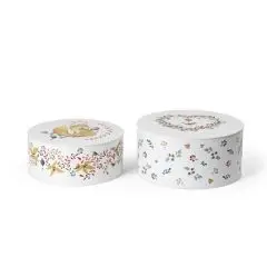 Rosendahl Kagedåse GC Cottage Opbevaringsdåse Ø20 cm./Ø22 cm. hvid m. deko 2 stk.