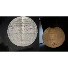 Conzept solar lanterne Ø20 cm med hulmønster til ophæng ass. farver