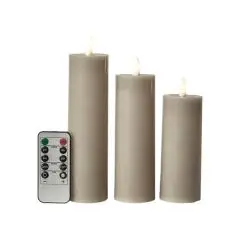 Da'core LED Bloklys flad top 3-pak Sand