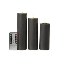 Da'core Led Bloklys flad top 3-pak Koksgrå