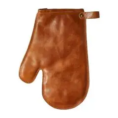 Grillhandske læder cognac