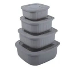 Conzept opbevaringsboks kvadratisk 4+4 dele lav sort