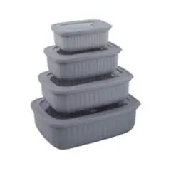 Conzept opbevaringsboks rektangulær 4+4 dele lav sort