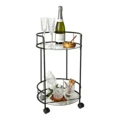 Da'core Barbord med glasplade Ø37,5xH62 cm sort