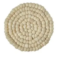 Da'core Bordskåner mini dots uld Ø20 cm natur