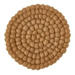 Da'core Bordskåner mini dots uld Ø20 cm mørk sand