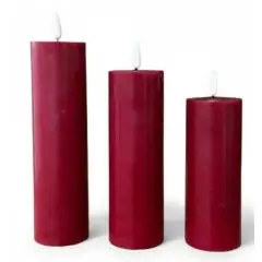 Da'core LED bloklys flad top rød 3-pak