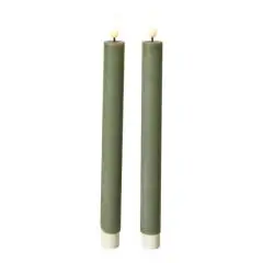 Da'core LED kronelys med 3D flamme 22 cm grøn 2-pak