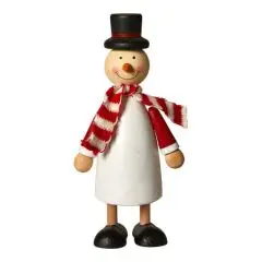 Da'core Figur Snemand med tørklæde fyrretræ hvid