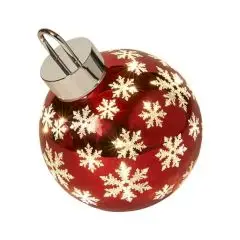 Da'core LED rød julekugle med stjerner Ø15 cm