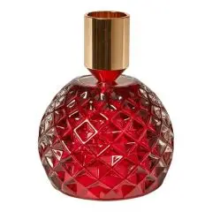 Da'core Rund Lysestage med trekant rød