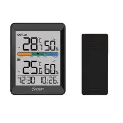 Conzept termometer trådløst med ur sort