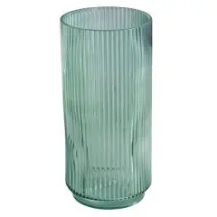 Flora vase rillet glas 12x25 cm grøn