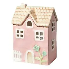 Da'core Lyshus til fyrfad keramik H17 cm Rosa