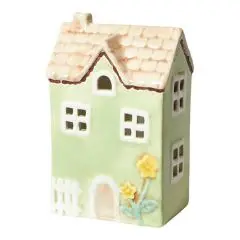 Da'core Lyshus til fyrfad keramik H15 cmGrøn