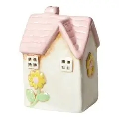 Da'core Lyshus til fyrfad keramik H12,3 cm Grøn/Rosa