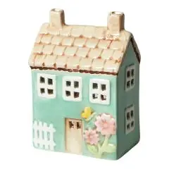 Da'core Lyshus til fyrfad keramik H12,5 cm Grøn