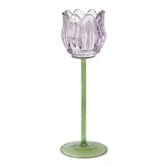Da'core Fyrfadsstage Tulipan på stilk H22 cm lilla