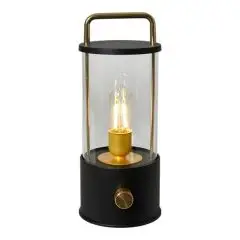 Da'core Lampe opladelig USB-C med messing drejeknap H35 cm