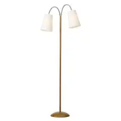 Tango Gulvlampe Trælook med hvide skærme