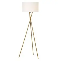 Nielsen Light Uptown Gulvlampe Trælook med hvid stofskræm