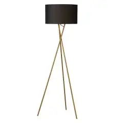 Nielsen Light Uptown Gulvlampe Trælook med sort stofskræm