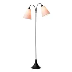 Fodgænger Gulvlampe sort m/støvet rosa skærme
