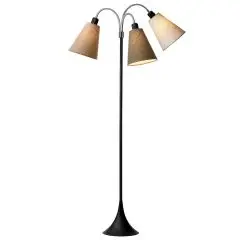 Trafik Gulvlampe sort &ndash; m/lys nougat, kakaobrun og sand sk&aelig;rme