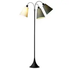Trafik Gulvlampe sort &ndash; m/creme, vintergr&oslash;n og skovgr&oslash;n sk&aelig;rme