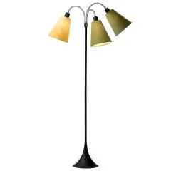 Trafik Gulvlampe sort &ndash; m/ananasgul, lys armygr&oslash;n og m&oslash;rk armygr&oslash;n sk&aelig;rme