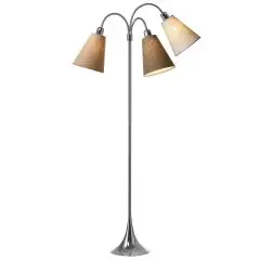 Trafik Gulvlampe krom &ndash; m/lys nougat, kakaobrun og sand sk&aelig;rme