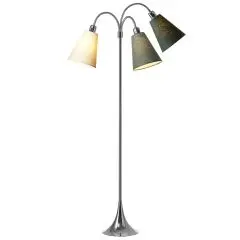 Trafik Gulvlampe krom &ndash; m/creme, vintergr&oslash;n og skovgr&oslash;n sk&aelig;rme