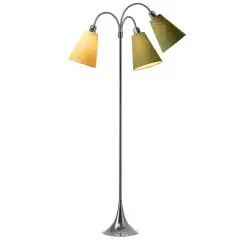 Trafik Gulvlampe krom &ndash; m/ananasgul, lys armygr&oslash;n og m&oslash;rk armygr&oslash;n sk&aelig;rme