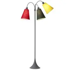 Trafik Gulvlampe gr&aring; &ndash; m/r&oslash;d, skovgr&oslash;n og gul sk&aelig;rme