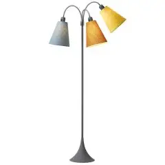 Trafik Gulvlampe gr&aring; &ndash; m/st&oslash;vet bl&aring;, karry og sennepsgul sk&aelig;rme
