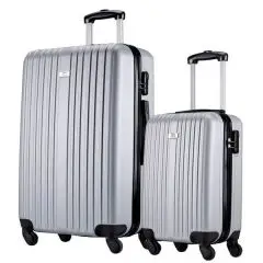 Slazenger kuffertsæt med 4 hjul 18+26 tommer silver