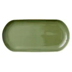 Serveringsfad North 38 x 19 cm Matte white/Shiny moss