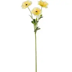 Kunstig blomst Ranunkel lys gul